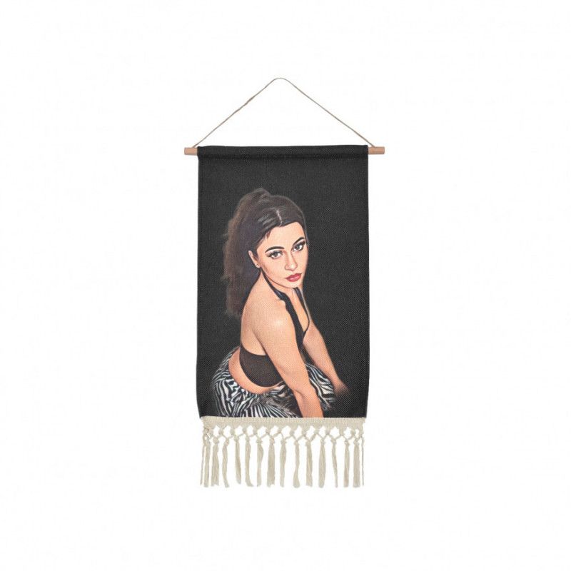 Cartoon Print Linen Wall Hanging