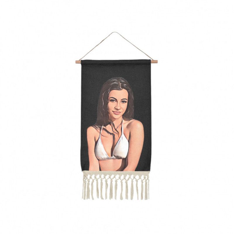 Cartoon Print Linen Wall Hanging