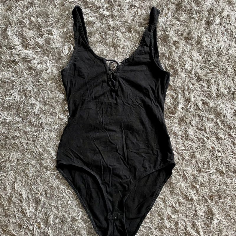 Black Worn Rave Bodysuit