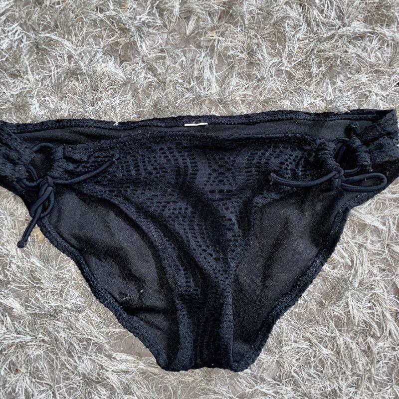 Black Crochet Bikini Bottoms