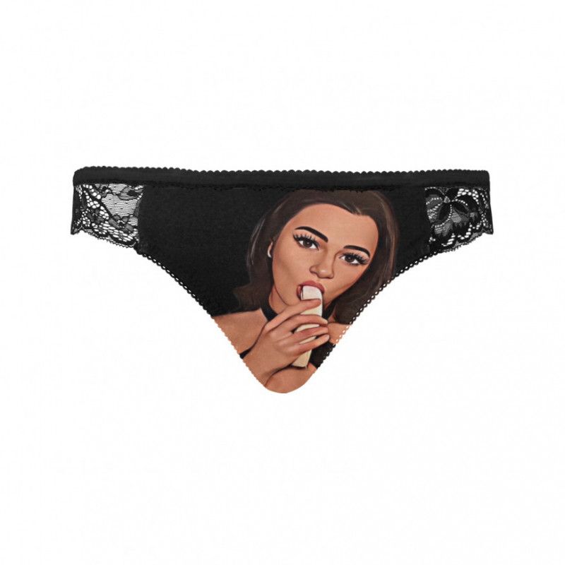 Cartoon Print Lace Panties