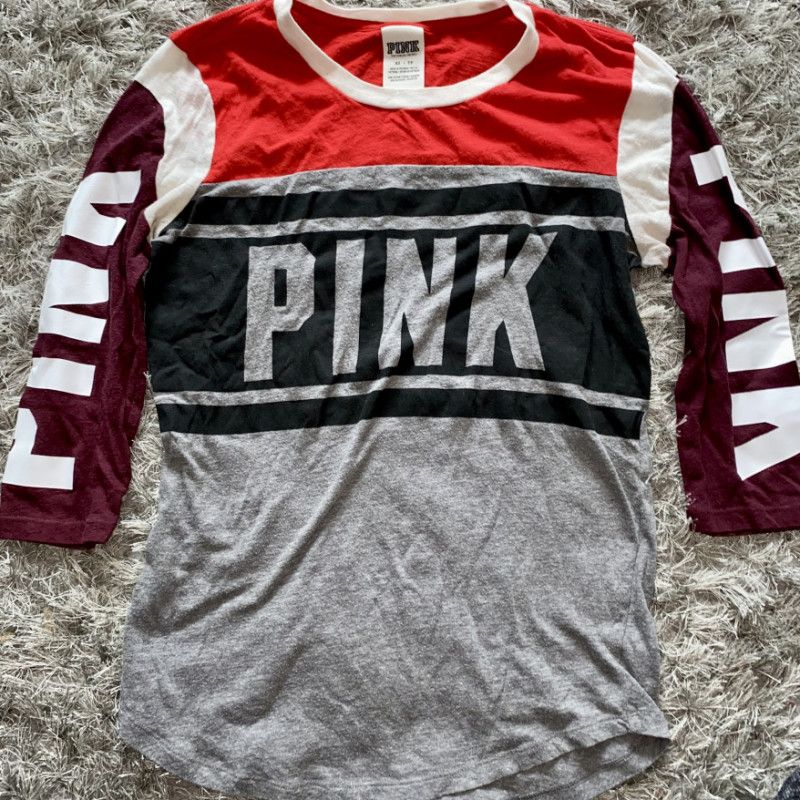 PINK Logo Baseball Tee