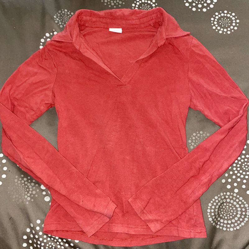 Red Bodycon Soft Long Sleeve