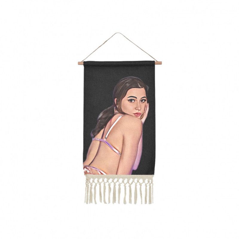 Cartoon Print Linen Wall Hanging