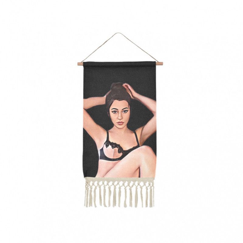 Cartoon Print Linen Wall Hanging