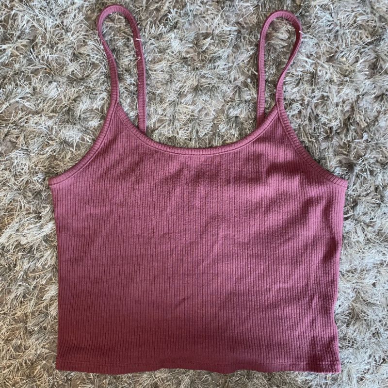 Mauve Ribbed Stretchy Tank Top