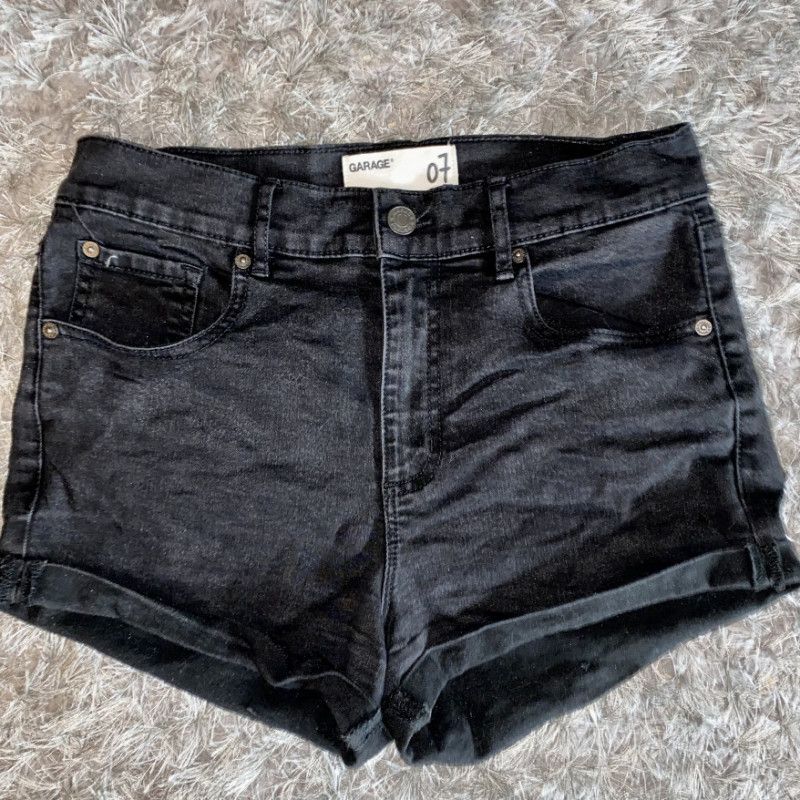 Black Denim Mini Shorts