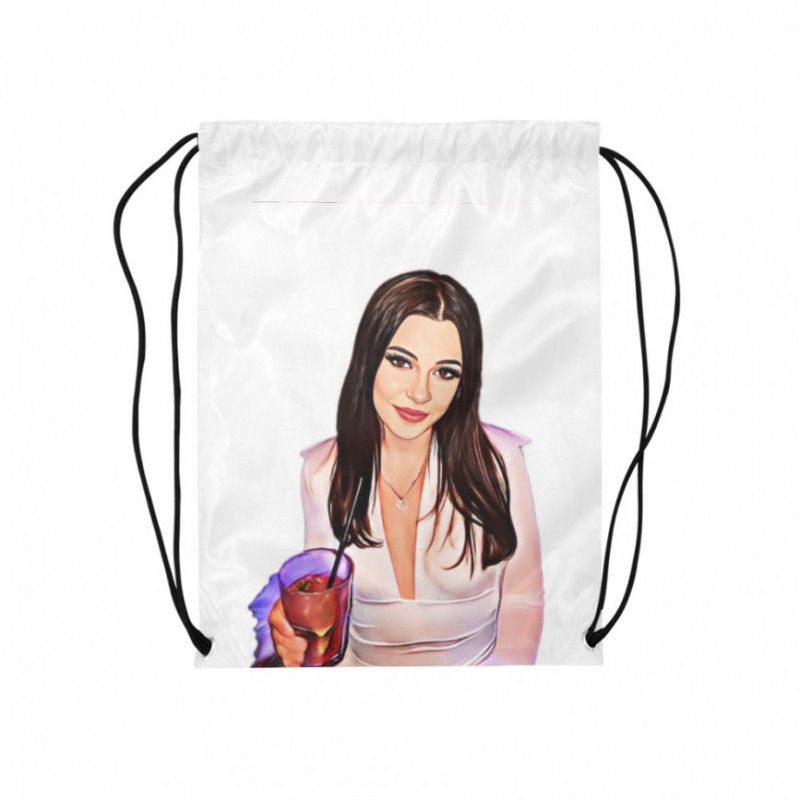 Cartoon Print Drawstring Bag