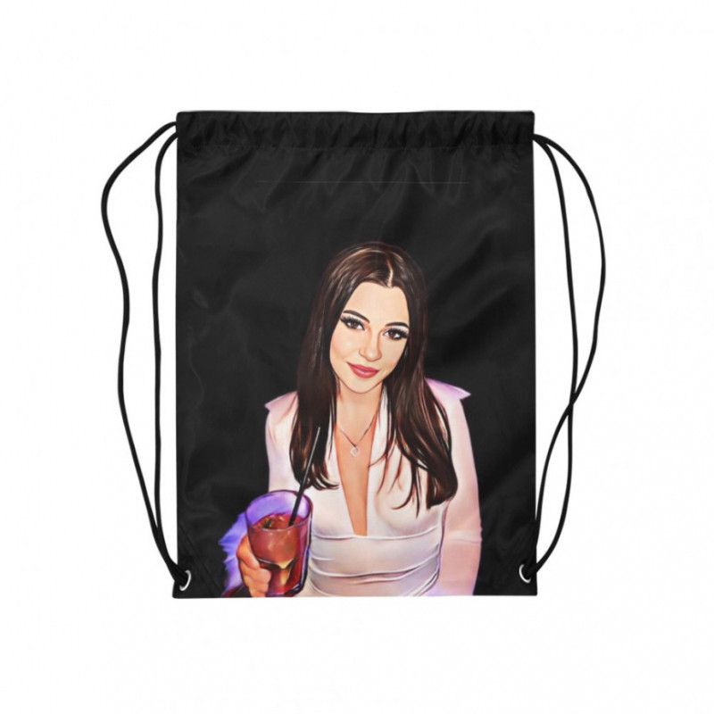 Cartoon Print Drawstring Bag