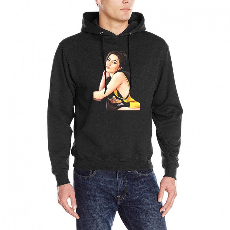 Cartoon Print Black Mens Hoodie