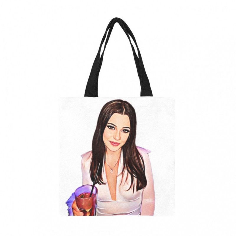 Cartoon Print Tote Bag