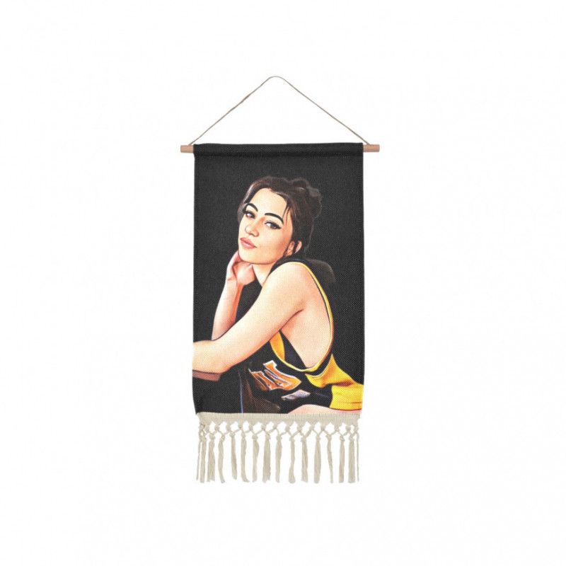 Cartoon Print Linen Wall Hanging