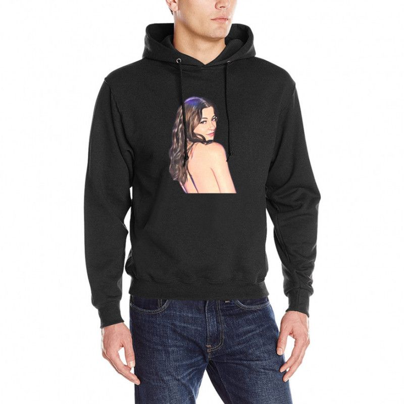 Cartoon Print Black Mens Hoodie