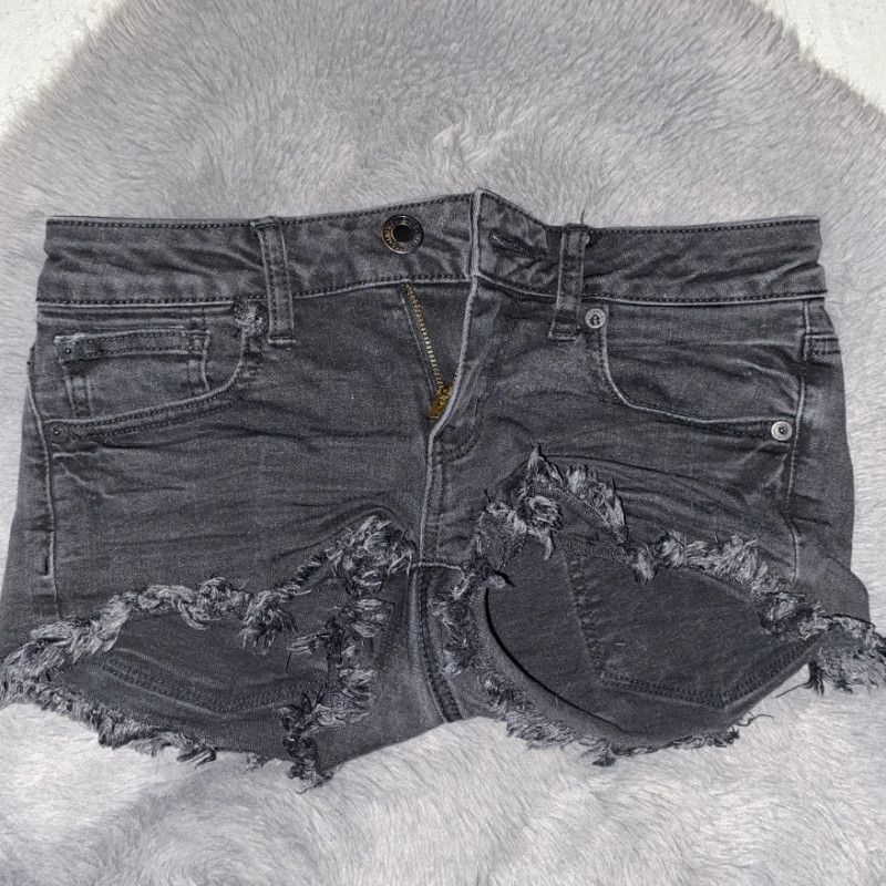 Black Denim AE Shorts