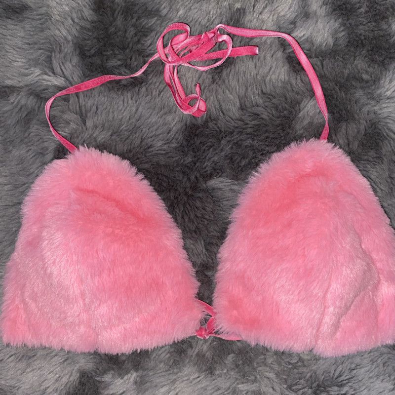 Fluffy Pink Bra Top