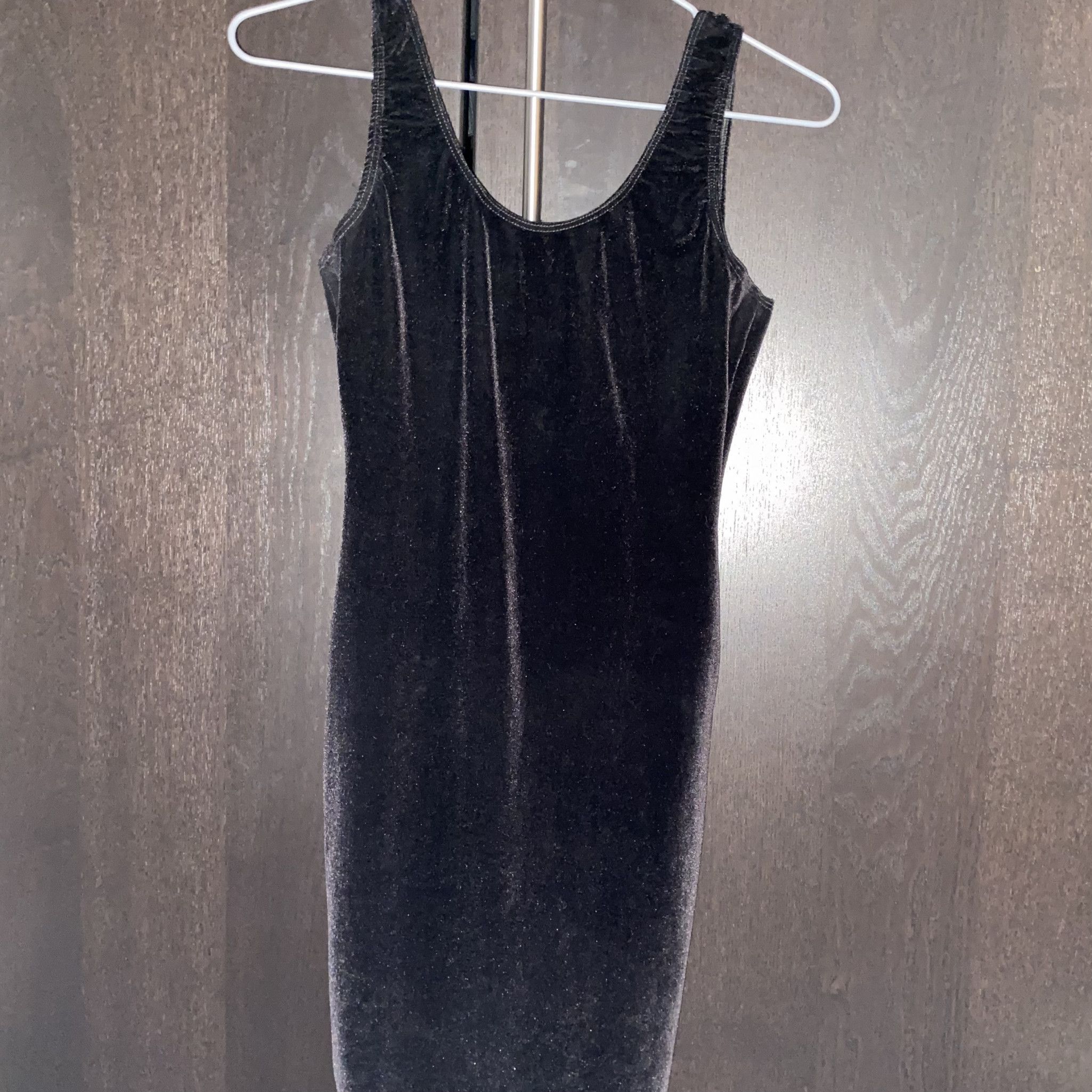 Black TopShop Velvet Bodycon Dress