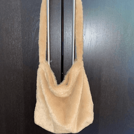 Tan Fuzzy Medium Size Purse