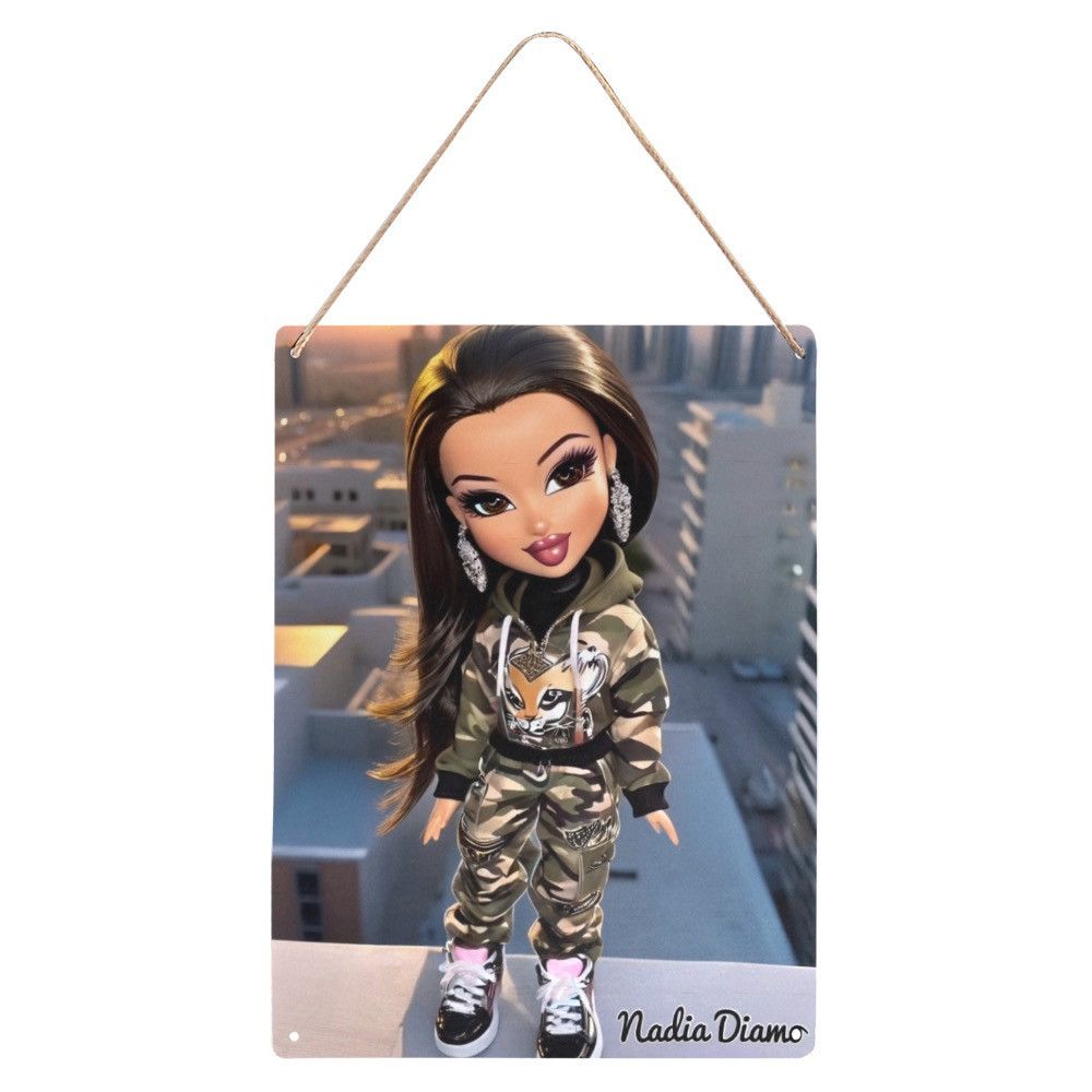 AI Bratz Print Metal Hanging Sign