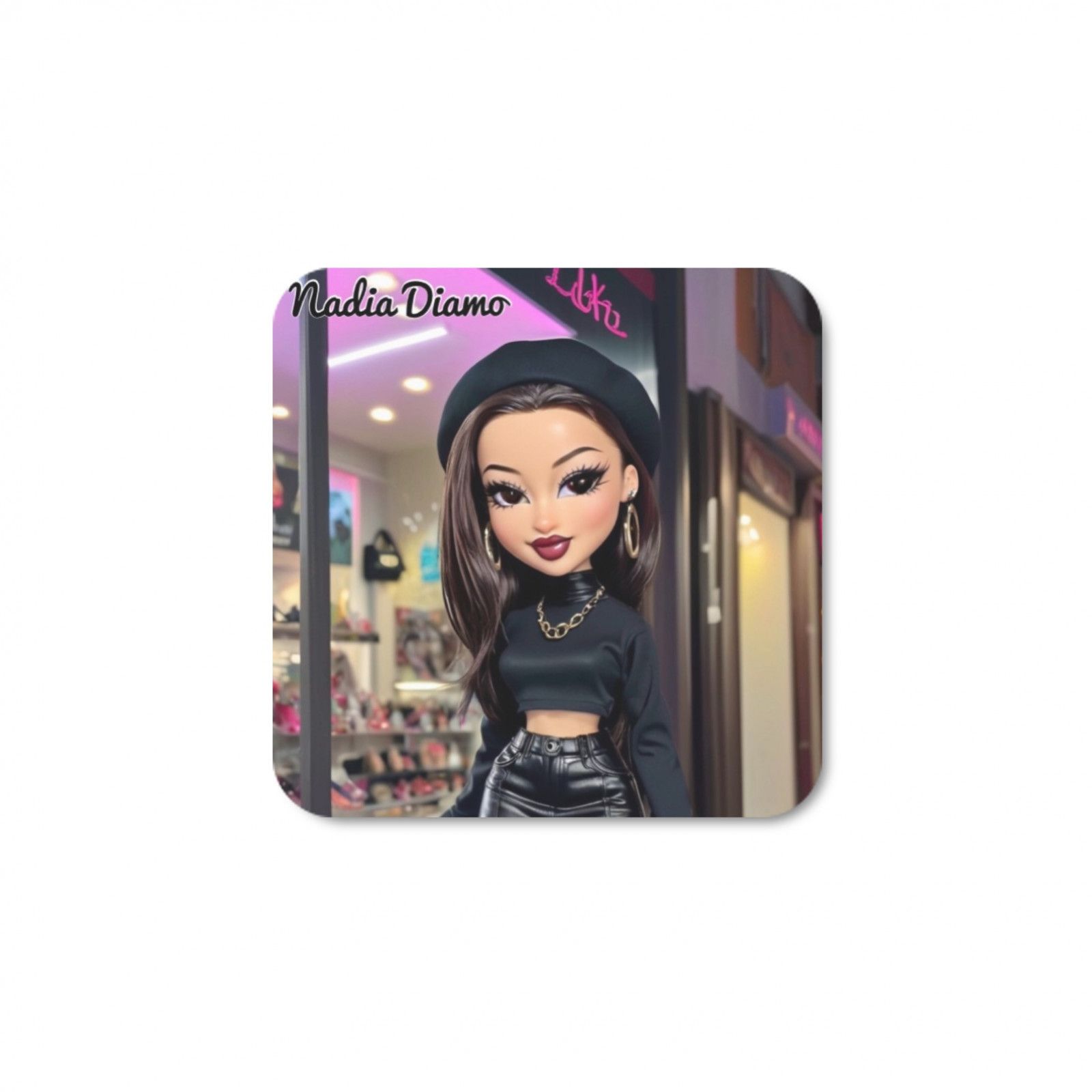 AI Bratz Print Square Fridge Magnet