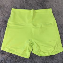 Neon Green Workout Yoga Mini Shorts