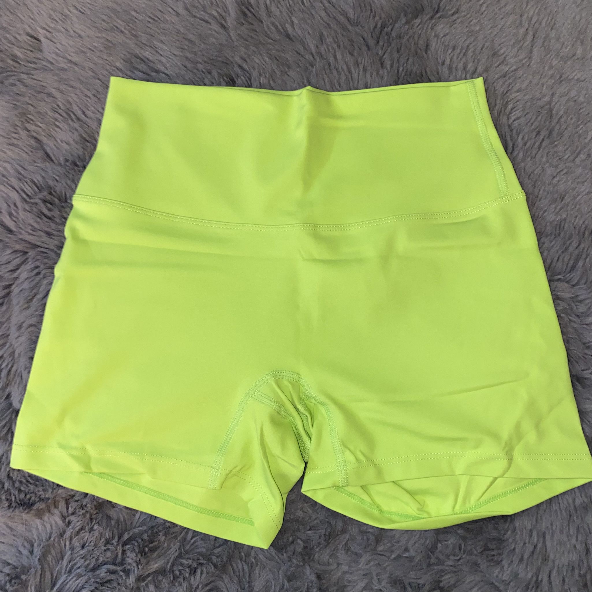 Neon Green Workout Yoga Mini Shorts