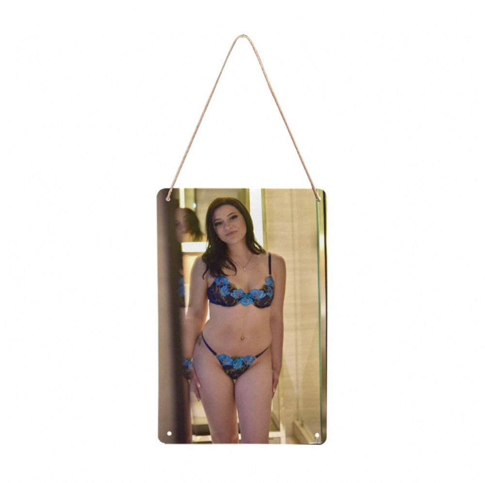 Lingerie Print Metal Hanging Sign