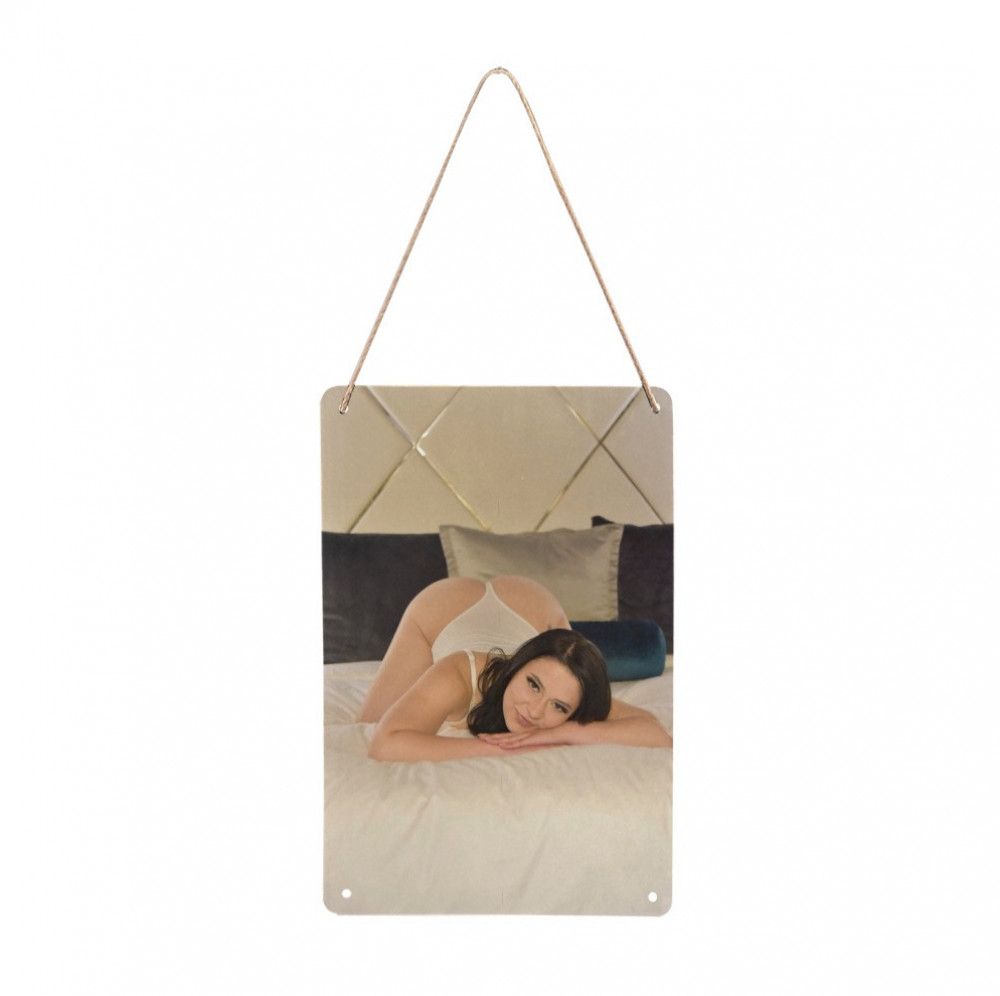 Lingerie Print Metal Hanging Sign