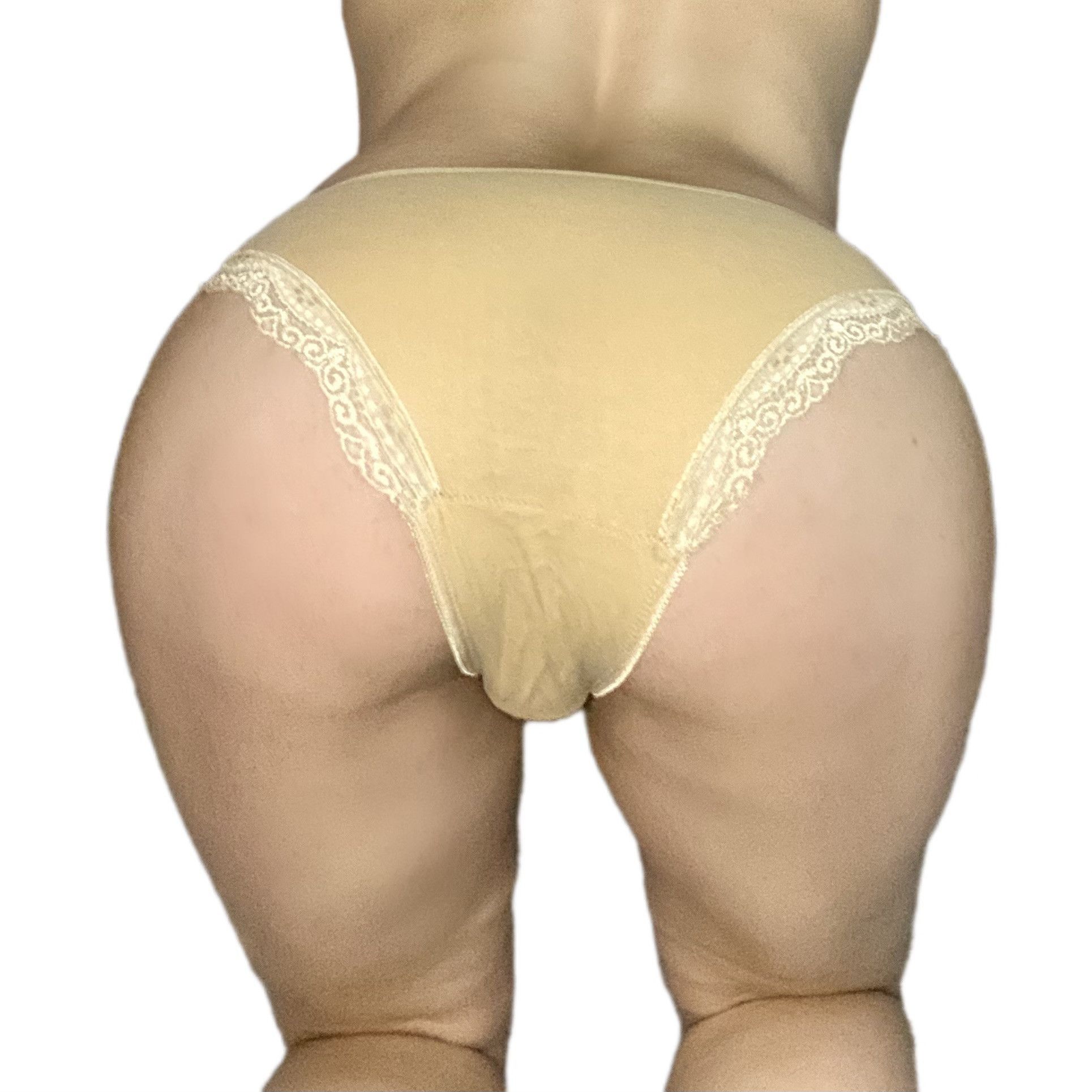 Nude Lace Trim Cotton Panties