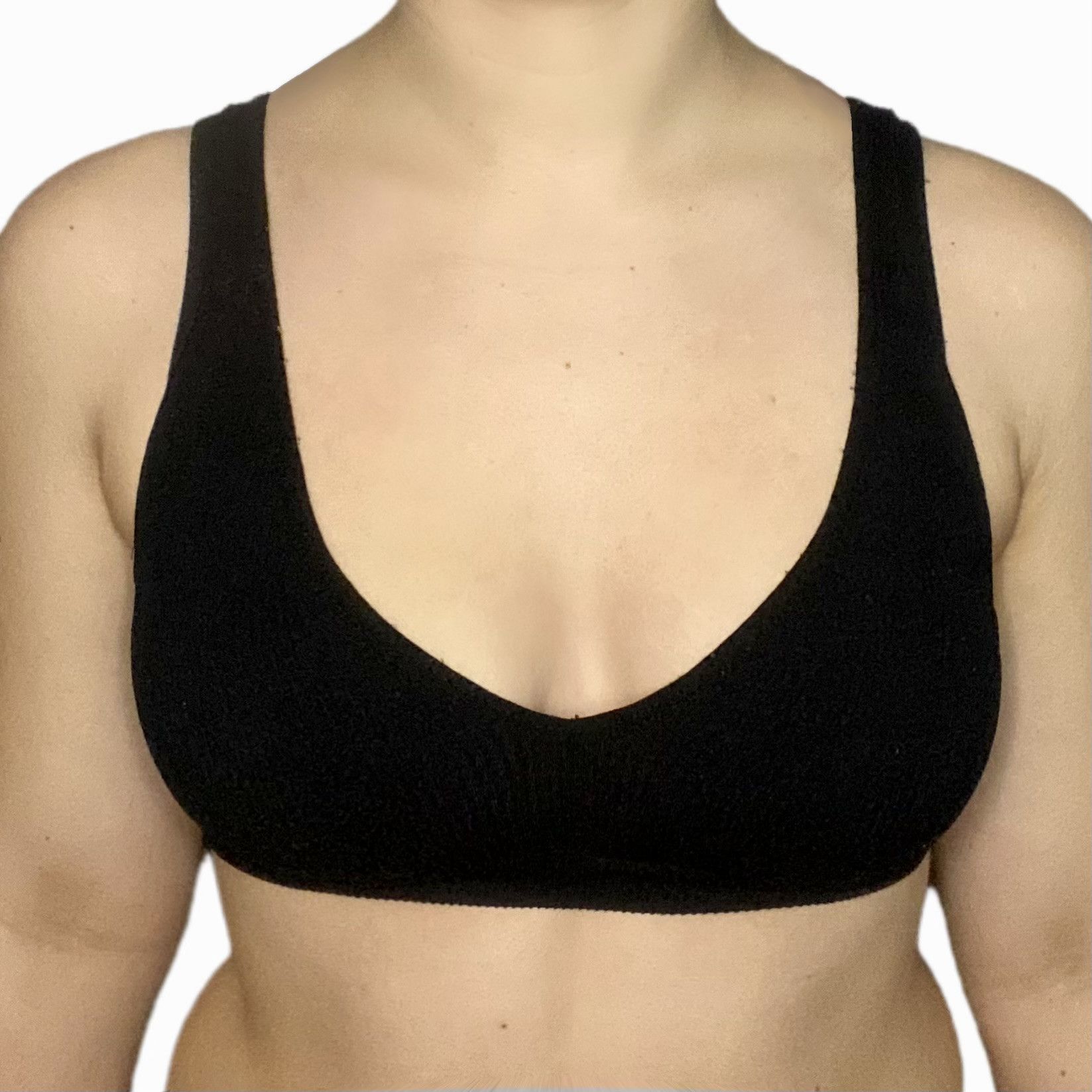 Black Ribbed Worn Bralette