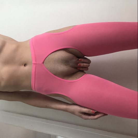 Hot Pink Assless Crotchless Tights