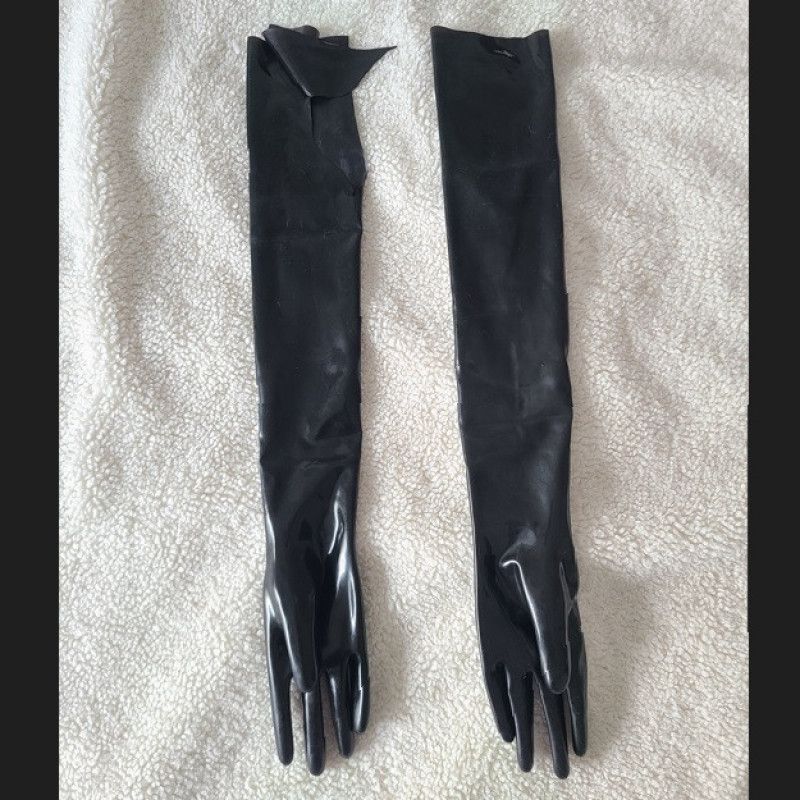 Ripped Libidex latex opera gloves