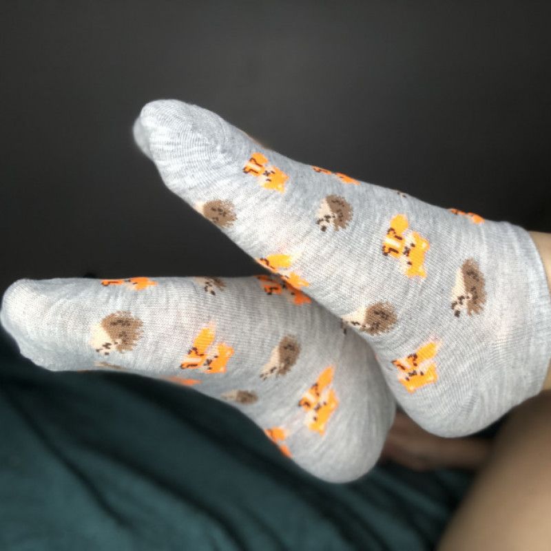 Hedgehog and Fox Socks