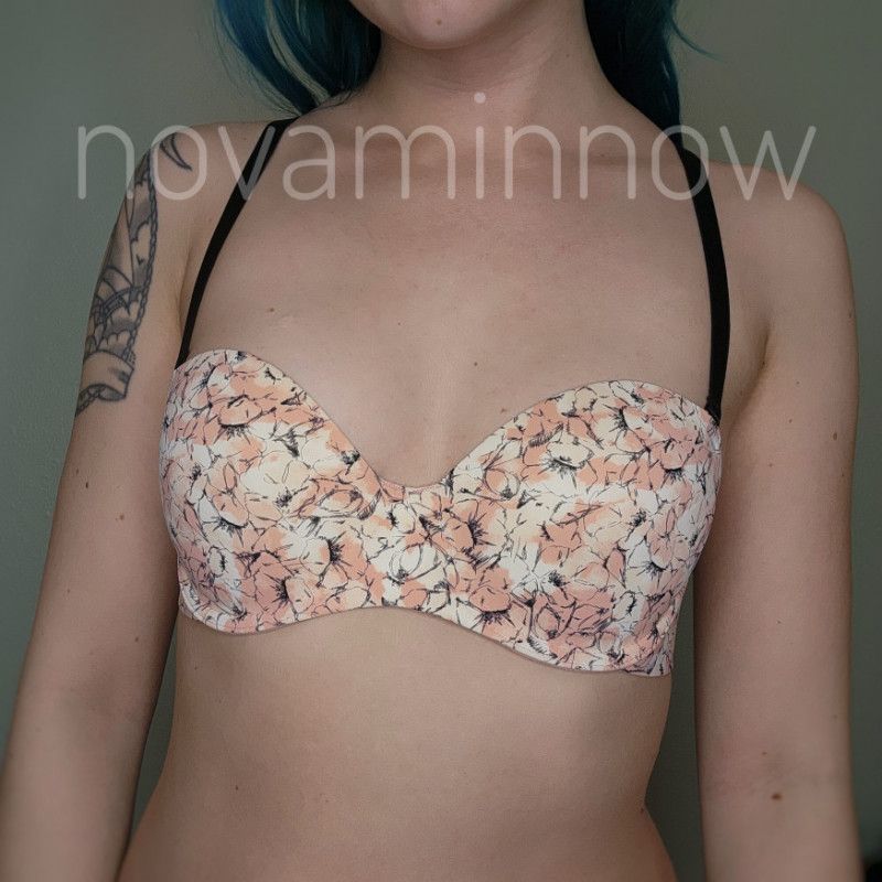 pink floral bra