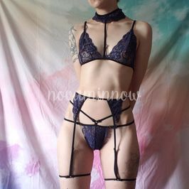 Blue Lace Lingerie Set