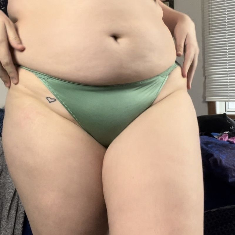 Green Silk and Lace Panties