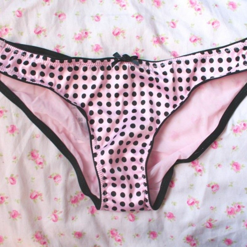 PInk and Black Polka Dot Panties