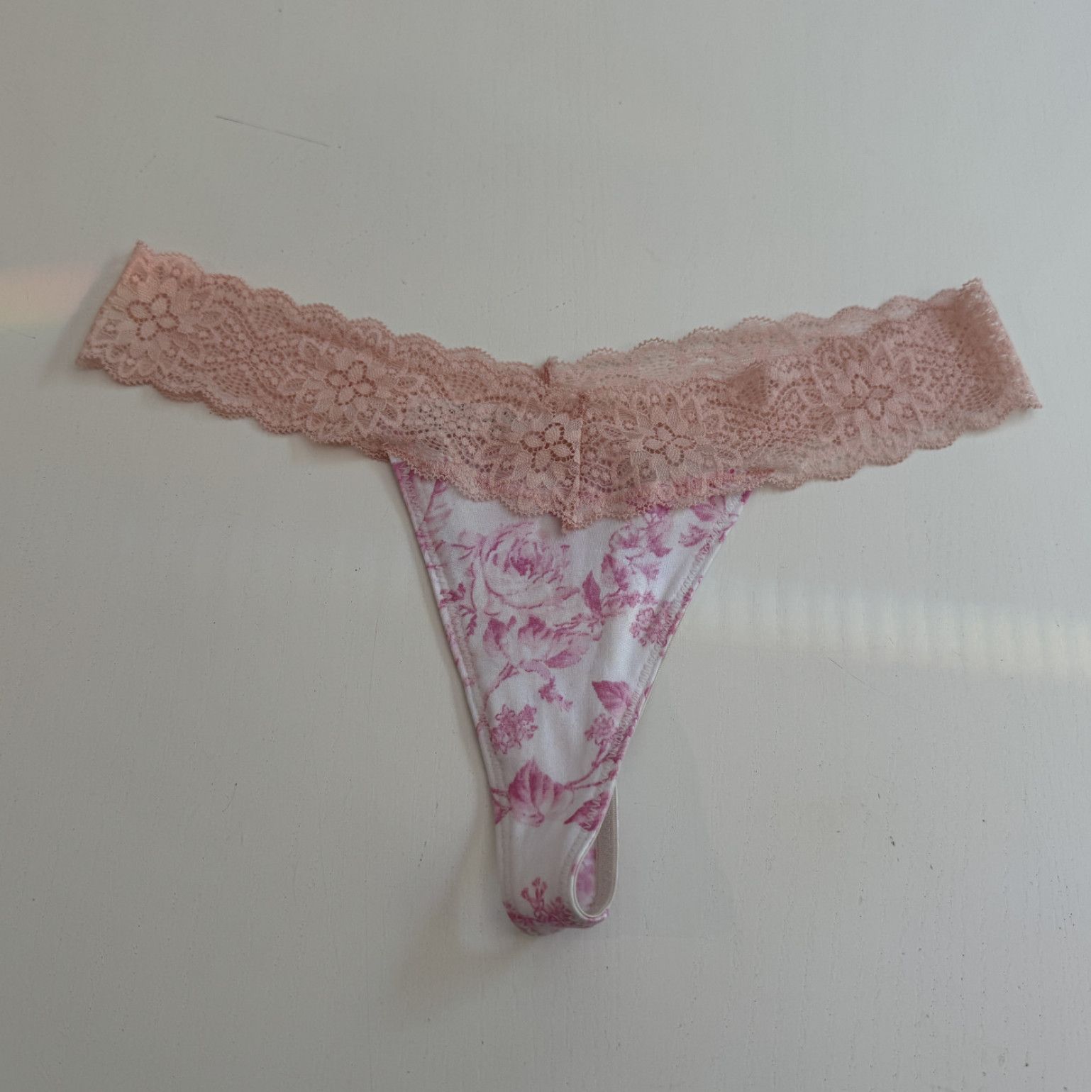 Sweet Pink Lace Thong