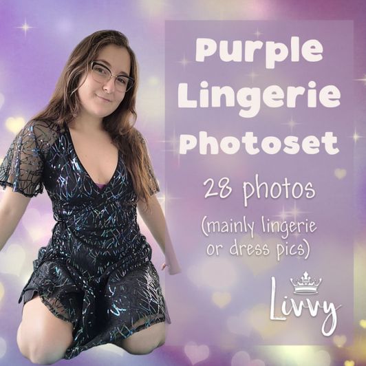 Purple Lingerie and Dress Photoset