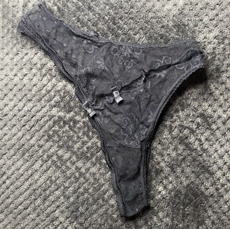 Black LaCe Split Back Bow Panties