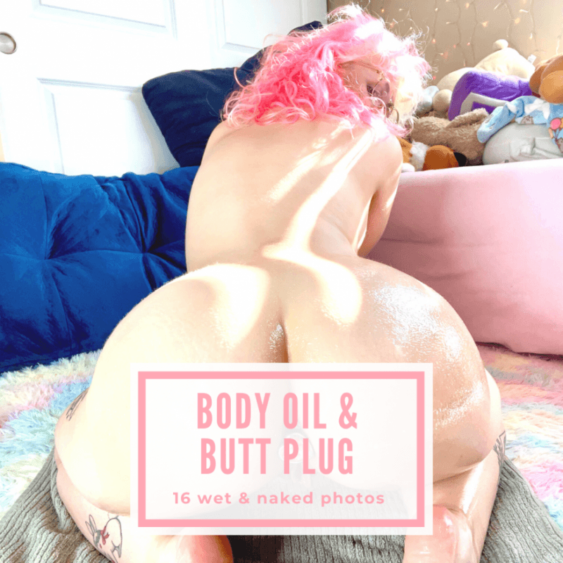 Body Oil and Butt Plug Photo Set