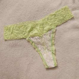 Neon Green Lace Thong Panties