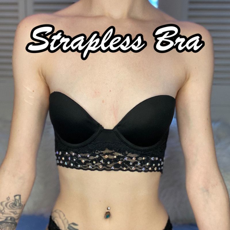 Strapless Black Rhinestone VS Bra