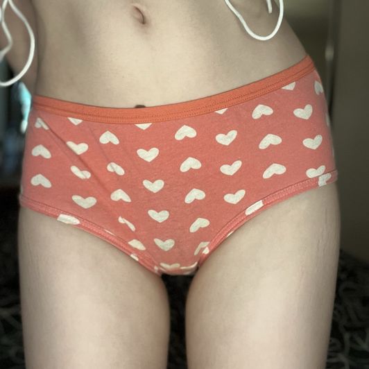 Orange Panty with heart pattern