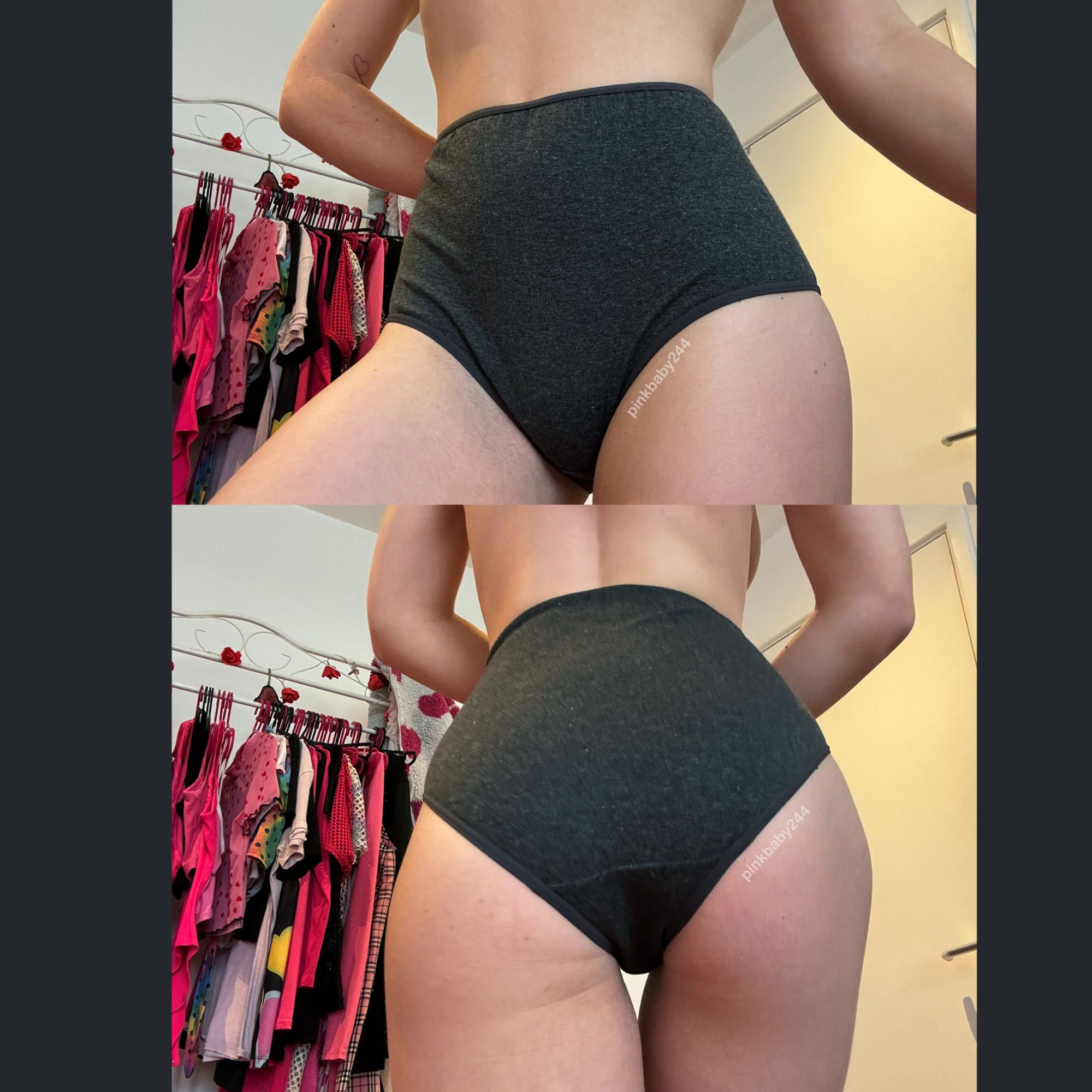 dark grey full back panties