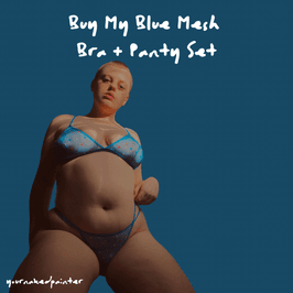 Blue Mesh Bra and Panties