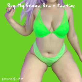 Neon Green Bra and Panties