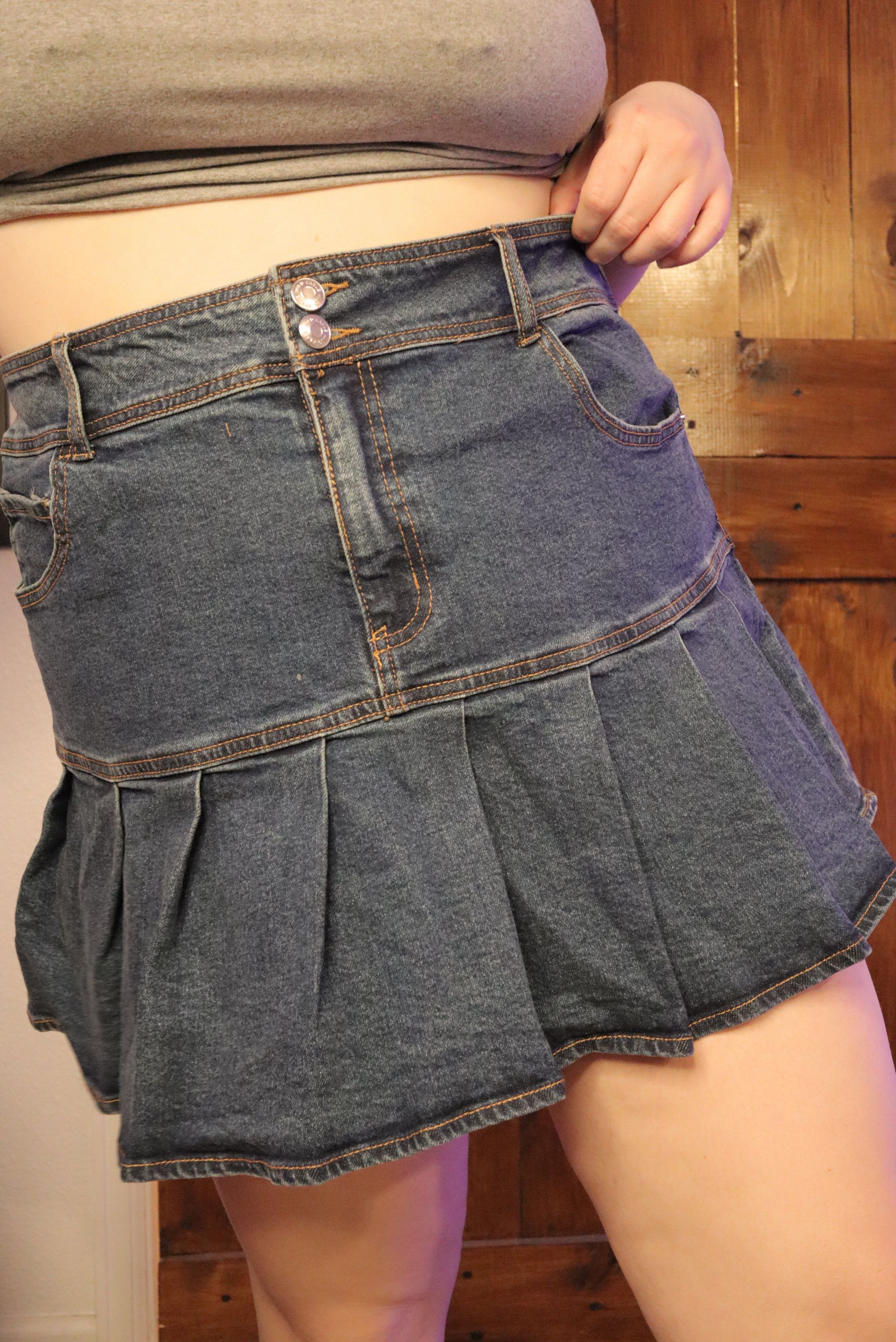 Denim Flare Skirt