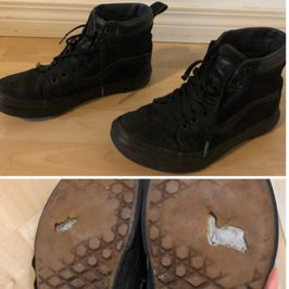 worn dirty hightop vans