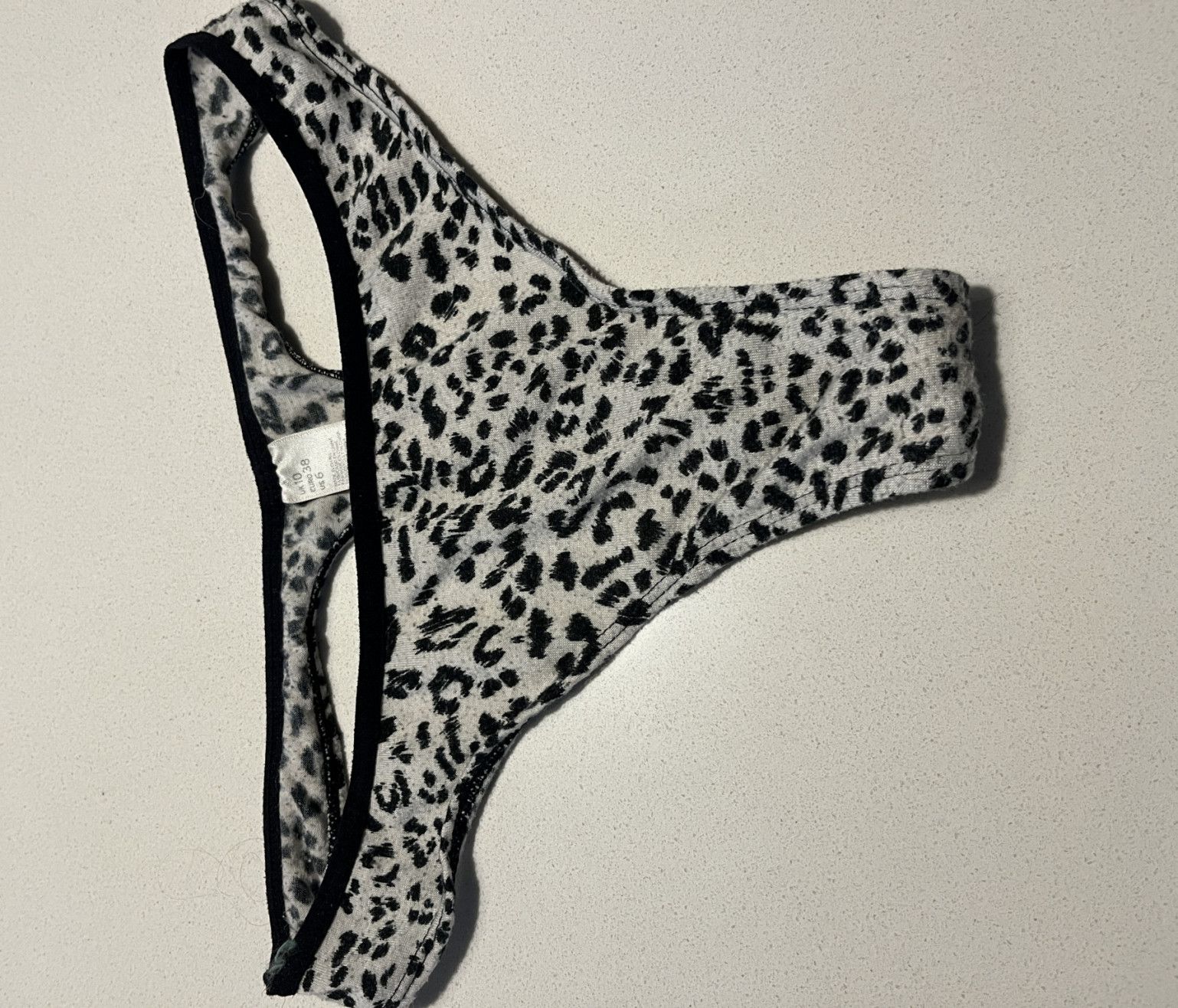 cotton cheetah print thong