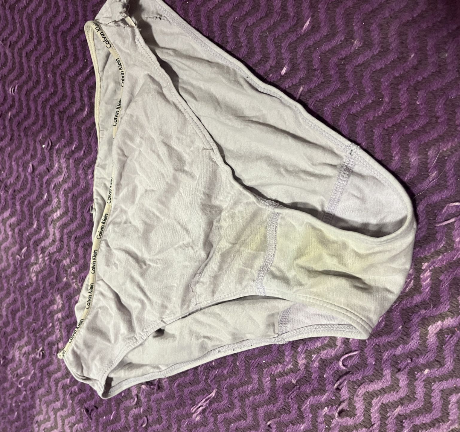 very worn lavender cheeky panties